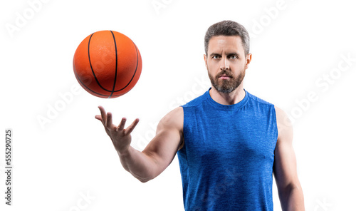 sport man basketball player with ball in motion. sport man basketball player isolated on white