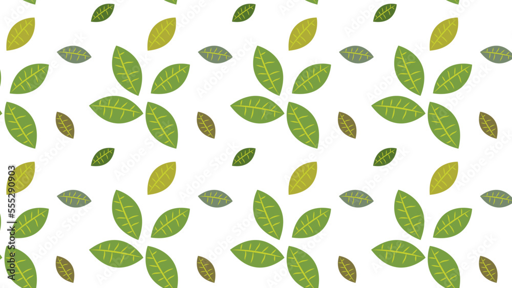 The vectors illustration seamless pattern of three tone green leaf background The vectors illustration seamless pattern of three tone green leaf background