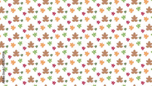The vectors illustration seamless pattern of multi tone colored leaf background