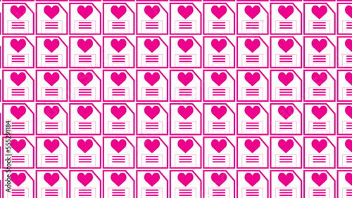 The vectors illustration seamless pattern of abstract romance valentine pink red love heart with floppy disk save icon style backgrounds