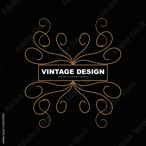 Retro Vintage Design, Luxurious Minimalist Vector Ornament Logo, With Mandala And Batik Style, Product Brand Illustration, Invitation, Banner, Fashion