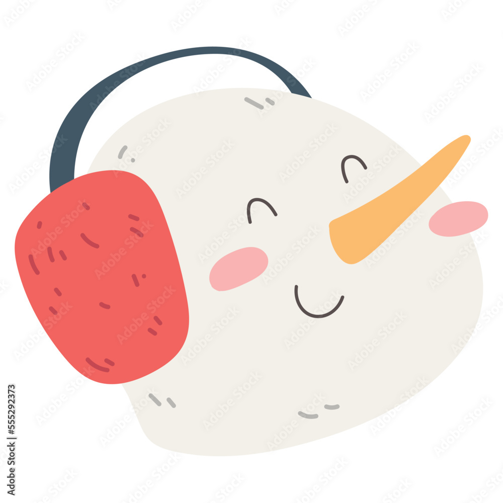 Isolated snowman cartoo cartoon kawaii Christmas character Vector illustration Isolated snowman cartoo cartoon kawaii Christmas character Vector illustration