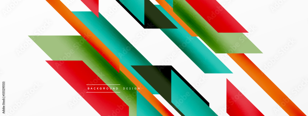 Minimal geometric abstract background. Dynamic 3d lines composition. Trendy techno business template for wallpaper, banner, background or landing Minimal geometric abstract background. Dynamic 3d lines composition. Trendy techno business template for wallpaper, banner, background or landing
