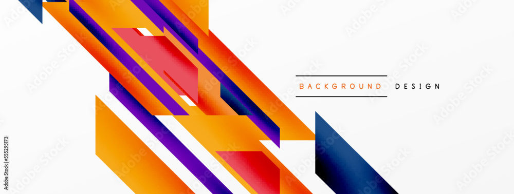 Minimal geometric abstract background. Dynamic 3d lines composition. Trendy techno business template for wallpaper, banner, background or landing Minimal geometric abstract background. Dynamic 3d lines composition. Trendy techno business template for wallpaper, banner, background or landing