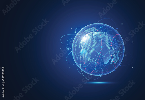 Global network connection. World map point and line composition concept of global business. Vector Illustration