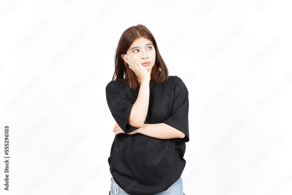 Thinking and Find Solution Gesture Of Beautiful Asian Woman Isolated On White Background Thinking and Find Solution Gesture Of Beautiful Asian Woman Isolated On White Background