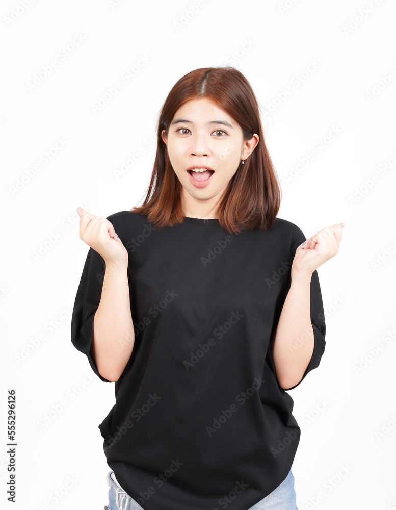 Yes Celebrating Gesture Of Beautiful Asian Woman Isolated On White Background Yes Celebrating Gesture Of Beautiful Asian Woman Isolated On White Background