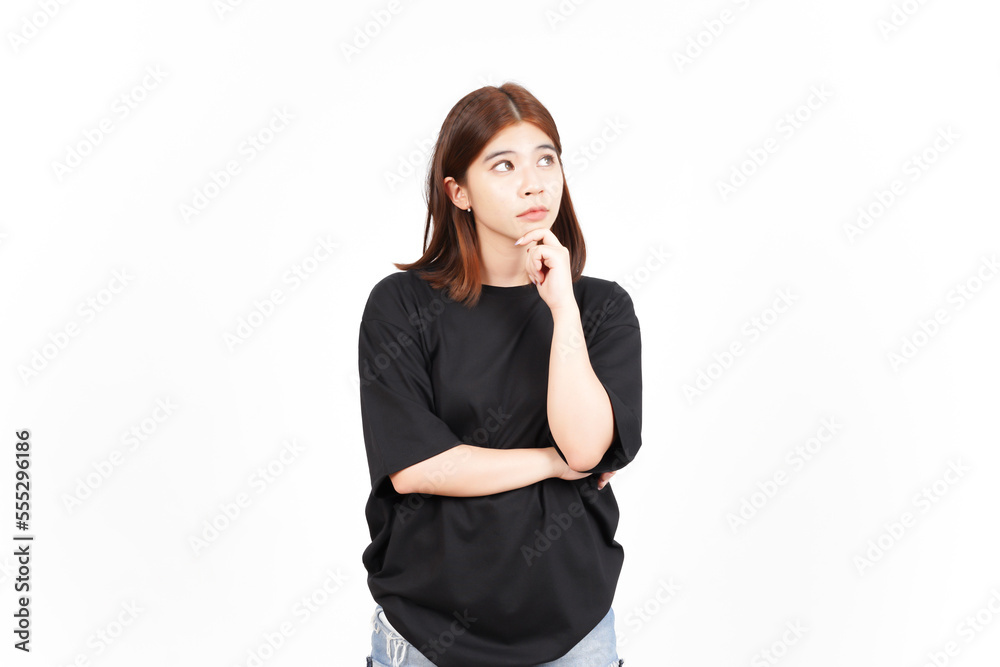 Thinking and Find Solution Gesture Of Beautiful Asian Woman Isolated On White Background Thinking and Find Solution Gesture Of Beautiful Asian Woman Isolated On White Background