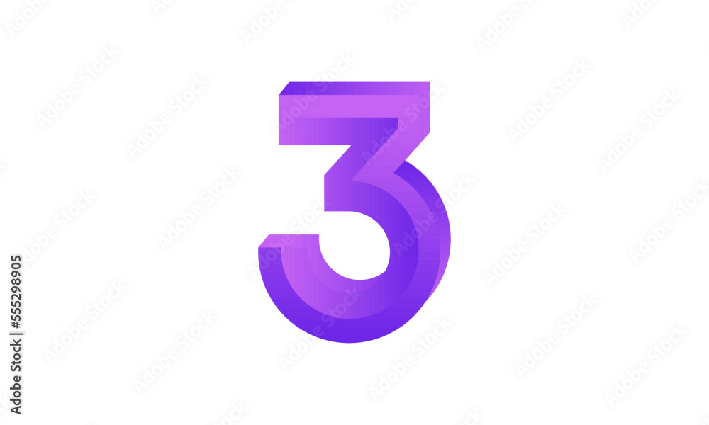 3 Number New Fresh Purple Business Logo 3 Number New Fresh Purple Business Logo