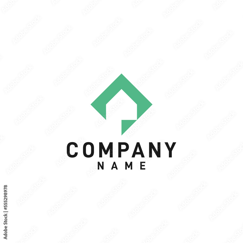 Home and initial P logo design Home and initial P logo design
