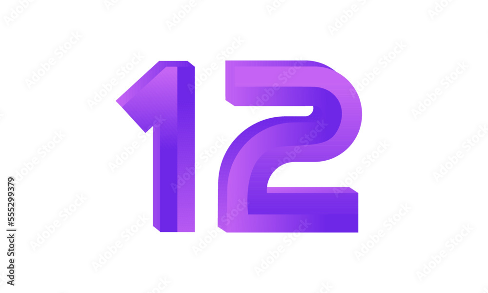 12 Number New Fresh Purple Business Logo 12 Number New Fresh Purple Business Logo