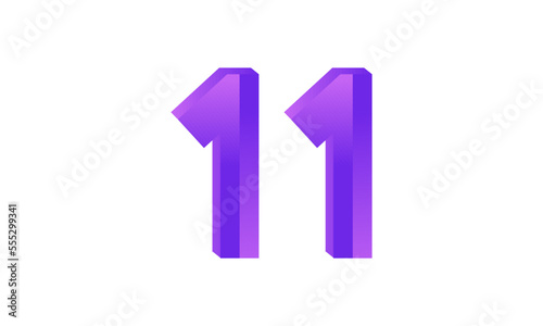 11 Number New Fresh Purple Business Logo