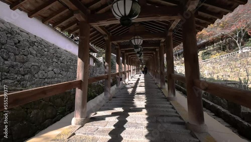 Nara: The corridor of Hase-dera Temple photo
