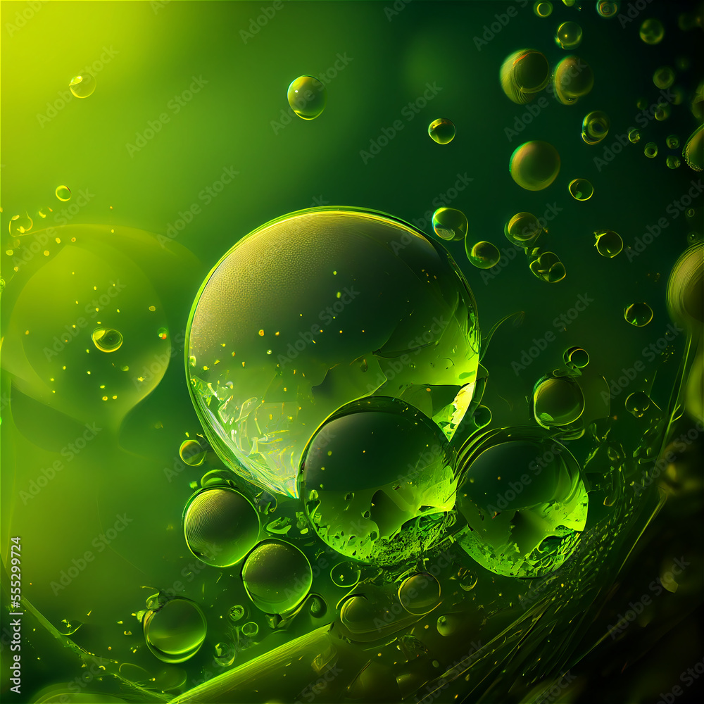 Fresh vegetal green sap background ideal for biology and plant related backdrops