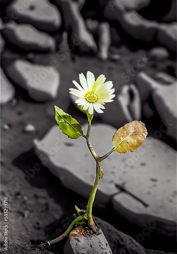 dying flower in a deserted ...