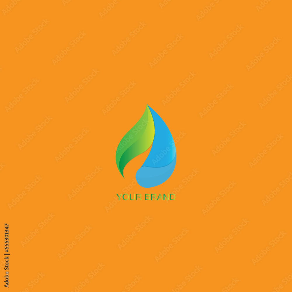 a combined leaf and water drop logo design, a leaf and water drop logo suitable for brand and company logos a combined leaf and water drop logo design, a leaf and water drop logo suitable for brand and company logos