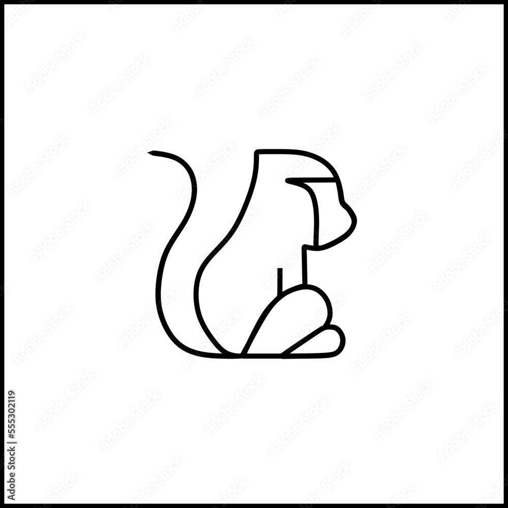 monkey animal drawn using vector