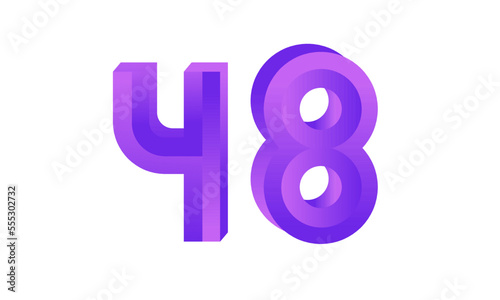 48 Number New Fresh Purple Business Logo