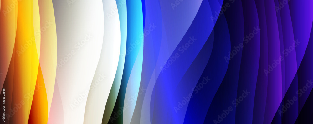 Fototapeta premium Fluid wave lines with trendy fluid color gradient abstract background. Web page for website or mobile app wallpaper