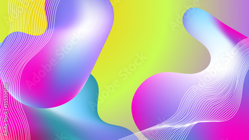 Liquid shapes background. Colorful gradients rounded shape abstract backdrop and organic fluid geometric vector illustration
