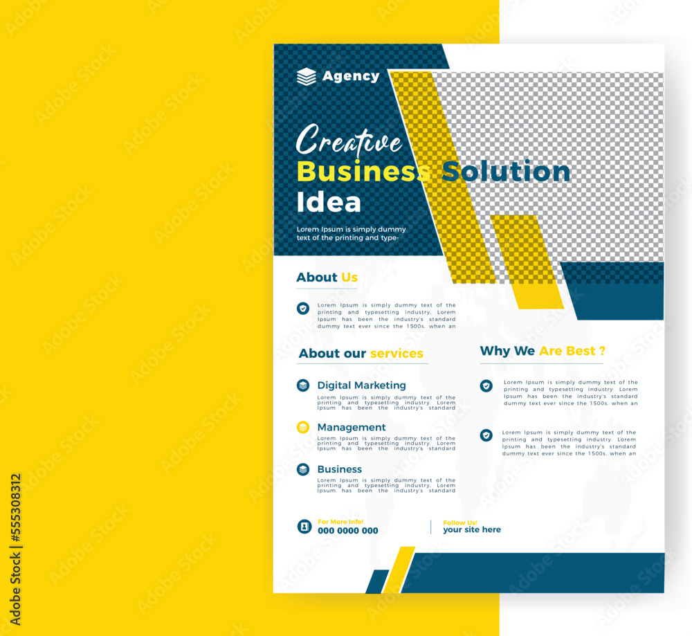 Creative marketing agency business solution idea a4 flyer template design Creative marketing agency business solution idea a4 flyer template design