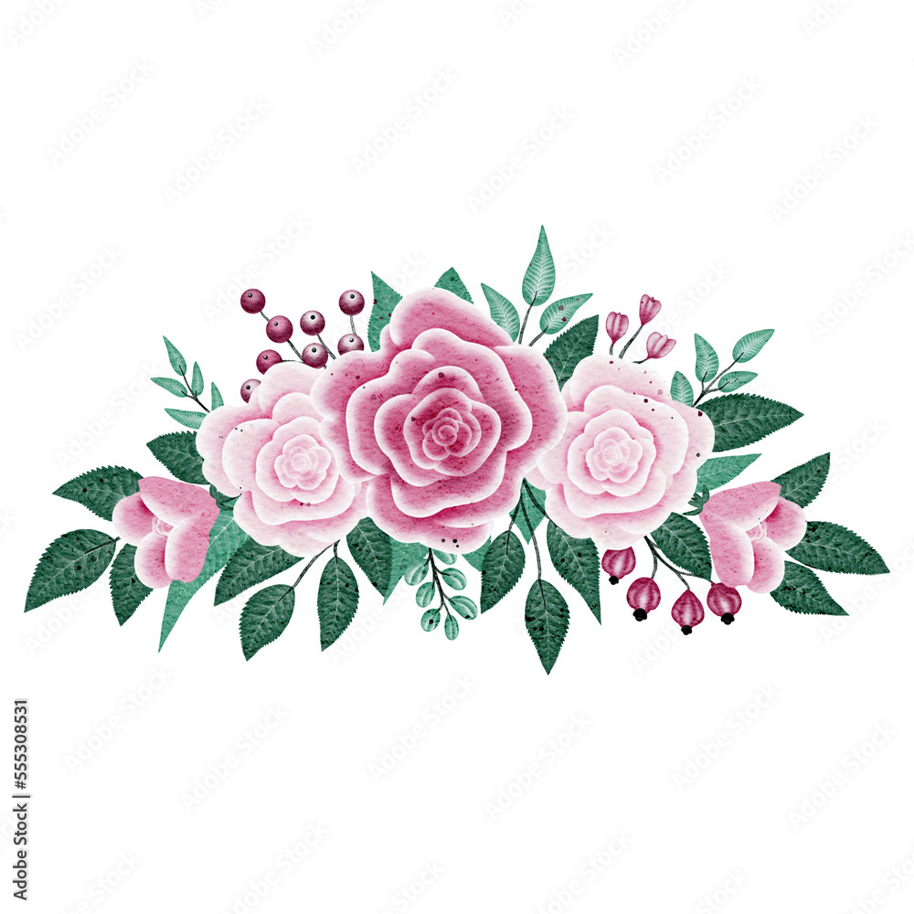 Watercolor flower arrangement 