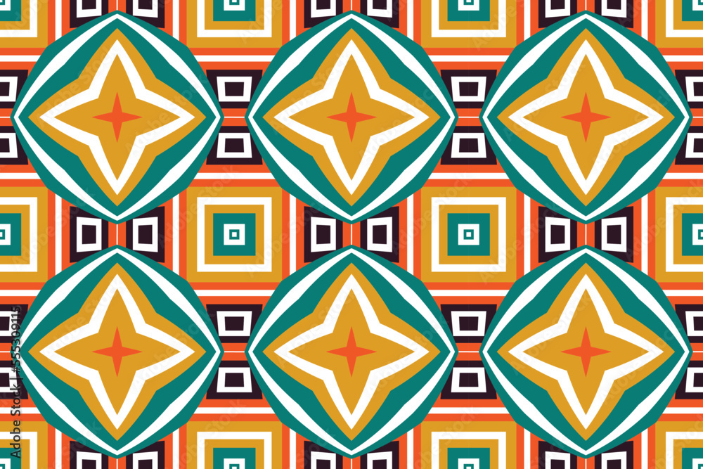 Kente Cloth African Fabric Vector Seamless Pattern Traditional ethnic