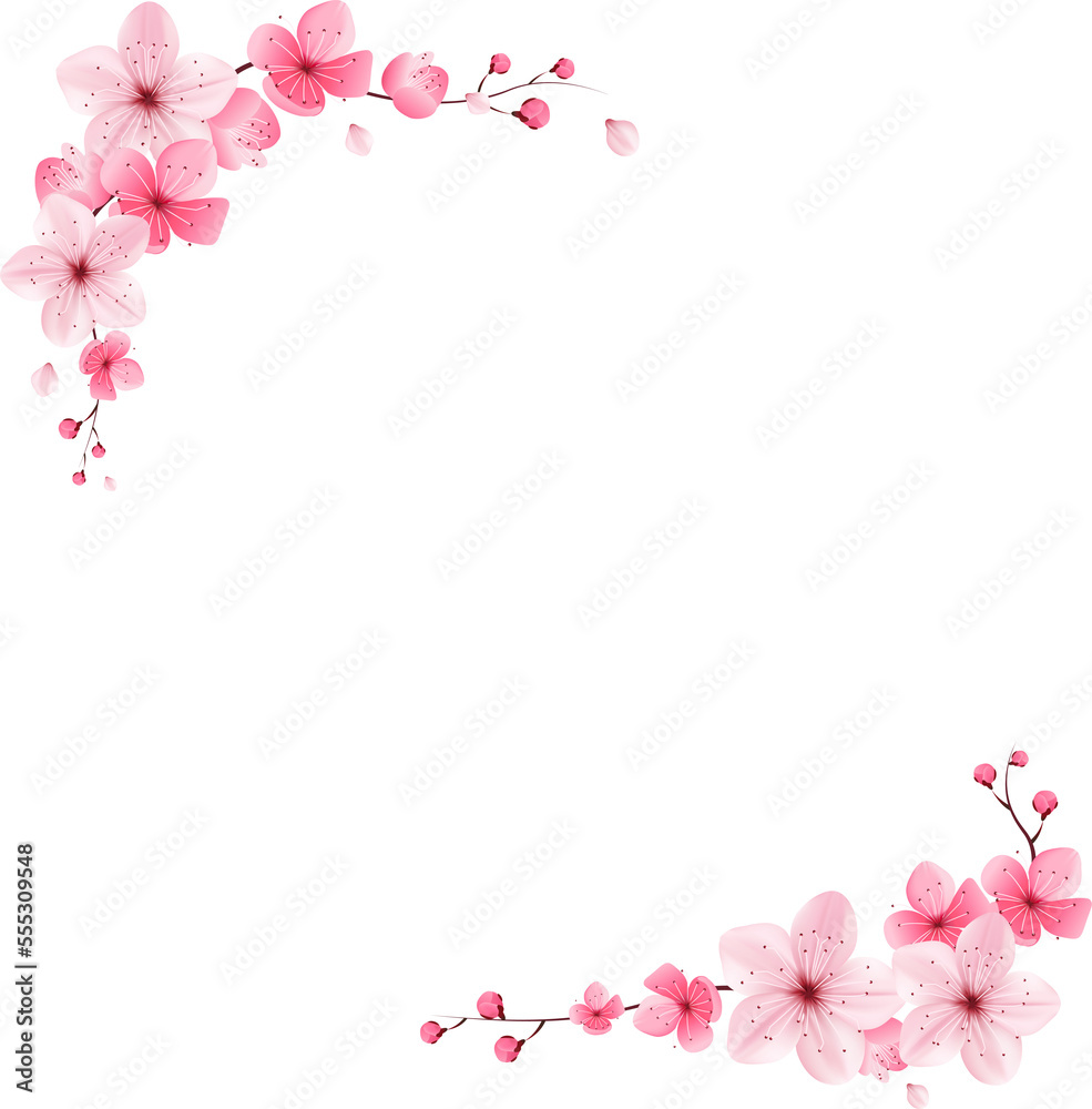 Cherry blossom frame, border