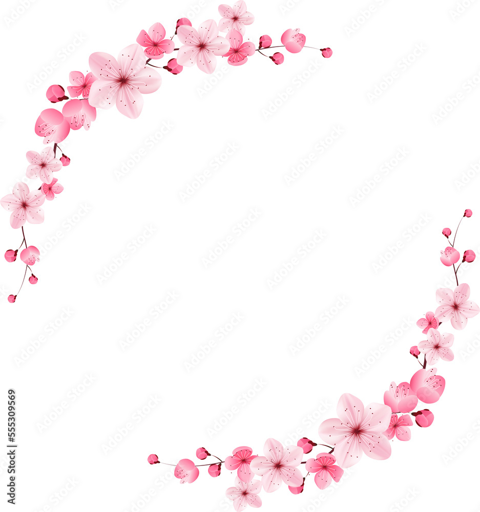 pink cherry blossom border