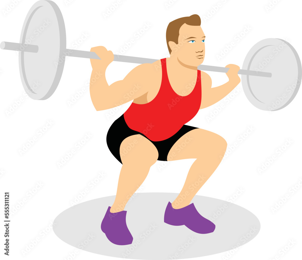 Vector Image Of A Man Lifting Weights, Isolated On Transparent ...