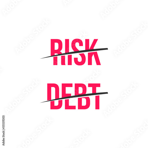 Risk Debt Finance Money Cut Sword Effect Design Vector