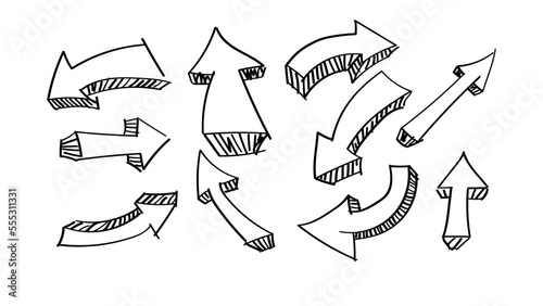 doodle arrows vector art, flat color