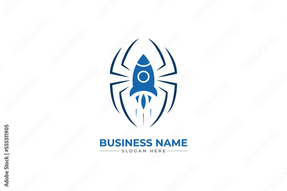 fast spider logo design. rocket spider vector design fast spider logo design. rocket spider vector design