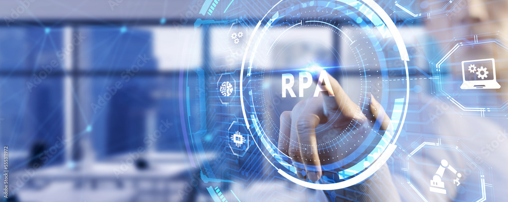 RPA Robotic process automation innovation technology concept. Business, technology, internet and networking concept. RPA Robotic process automation innovation technology concept. Business, technology, internet and networking concept.