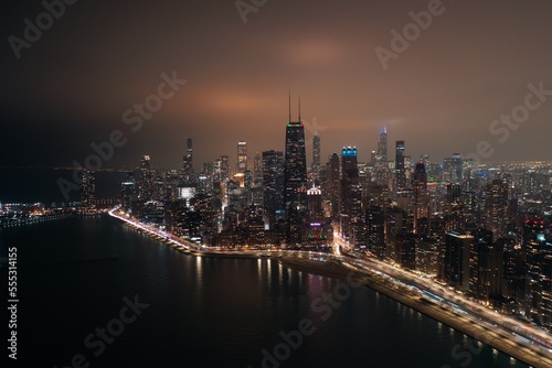 Wallpaper Mural Dramatic winter skyline of Chicago, Illinois, USA. 2022 Torontodigital.ca