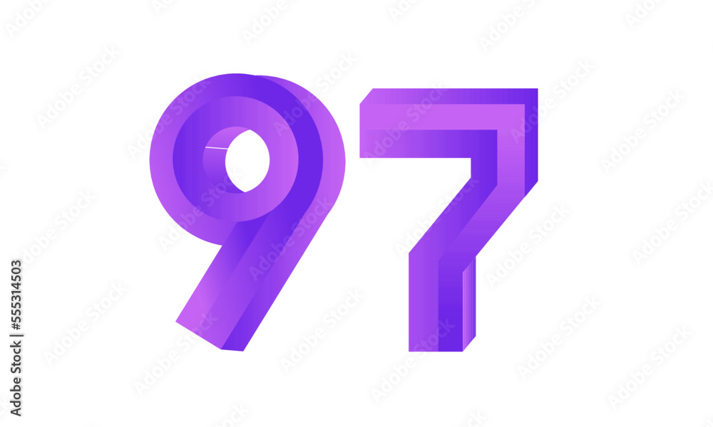97 Number New Fresh Purple Business Logo 97 Number New Fresh Purple Business Logo