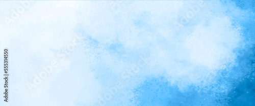 Aquarelle painted textured canvas design, abstract blue watercolor splash background, texture of watercolor, abstract gradient light sky blue shades watercolor background on white paper texture.	