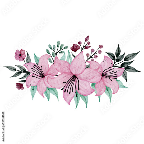 Fototapeta Naklejka Na Ścianę i Meble -  watercolor flower bouquet