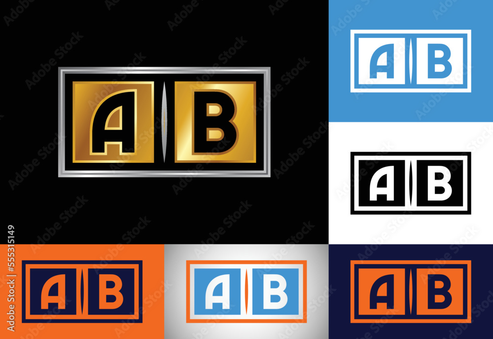 Initial Monogram Letter A B Logo Design Vector Template. Graphic Alphabet Symbol For Corporate Business Identity Initial Monogram Letter A B Logo Design Vector Template. Graphic Alphabet Symbol For Corporate Business Identity