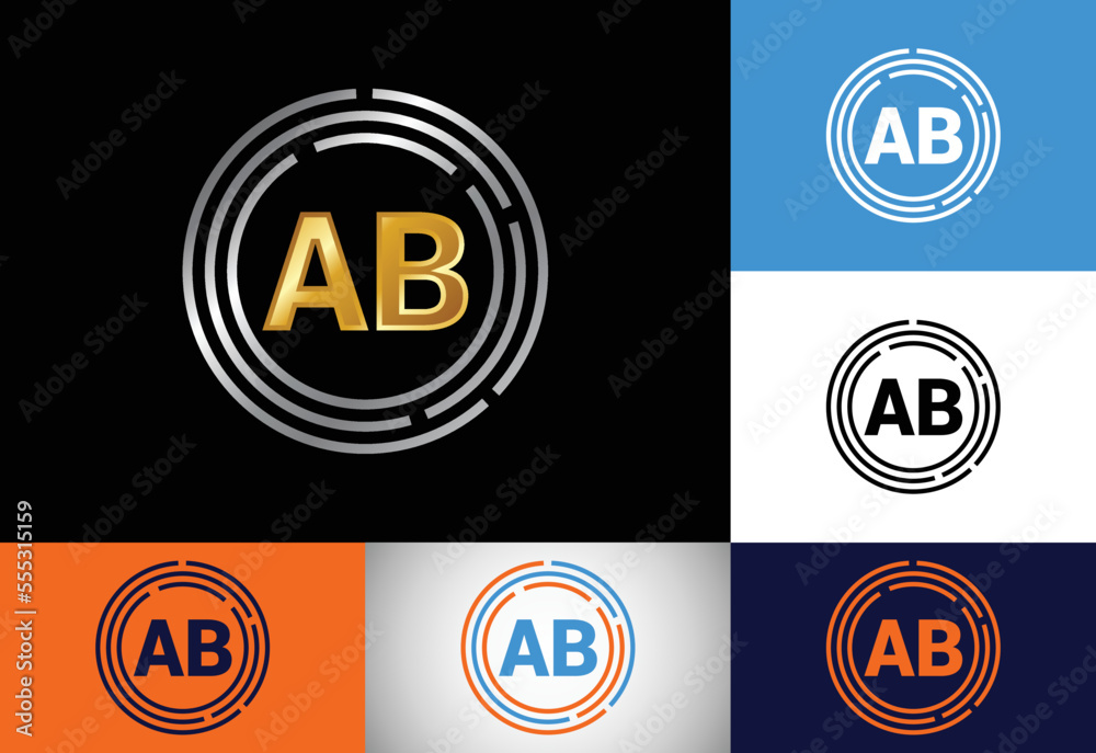 Initial Monogram Letter A B Logo Design Vector Template. Graphic Alphabet Symbol For Corporate Business Identity
