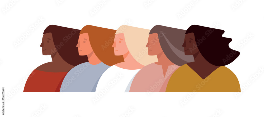 Φωτογραφία Portrait of women of different nationalities and ages, sisterhood, girl strength, March 8, female friendship and support