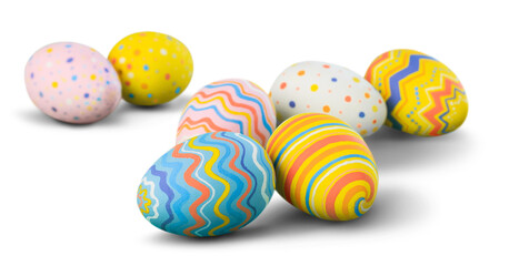 Easter eggs painted in different colors