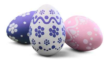 Easter eggs painted in different colors