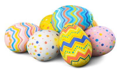 Easter eggs painted in different colors