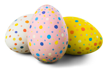 Easter eggs painted in different colors