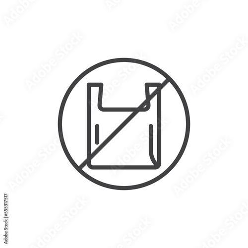 No plastic bag line icon