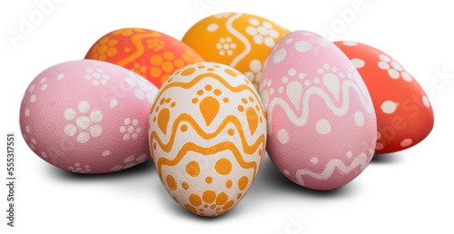 Easter eggs painted in different colors
