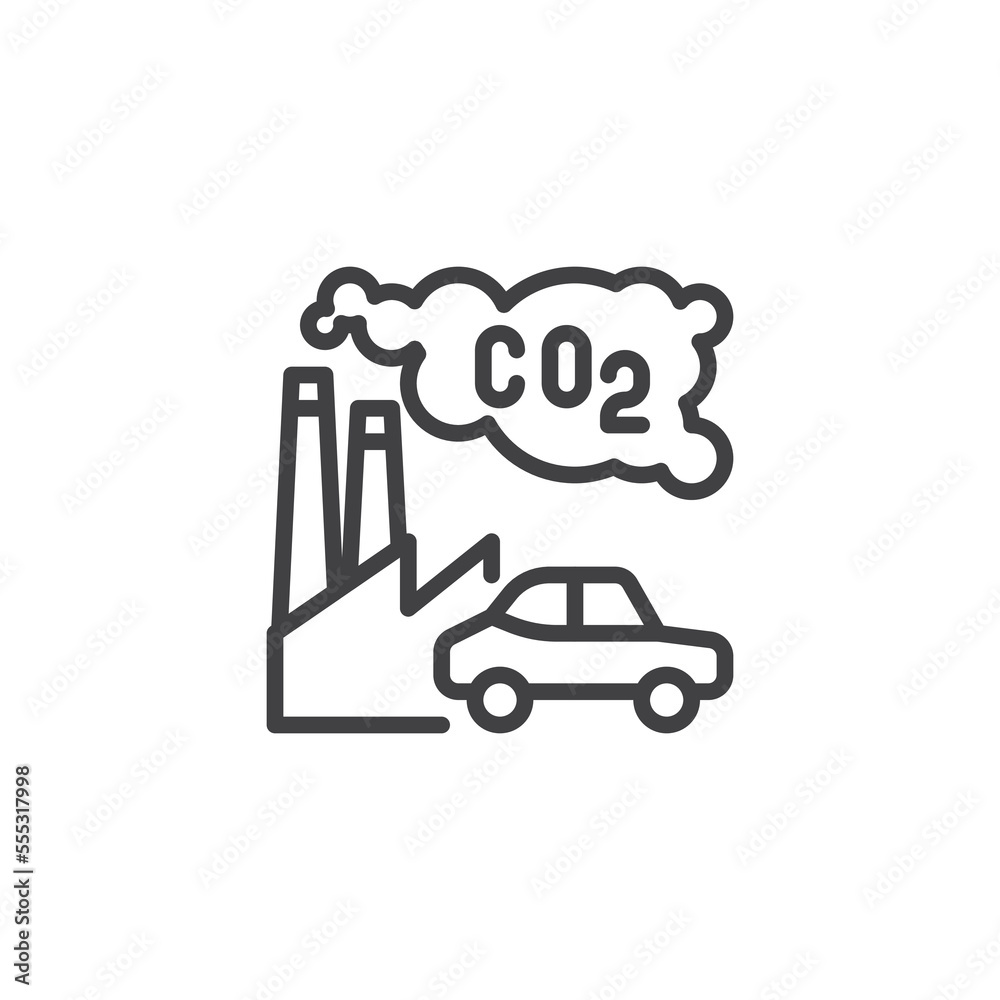 co2 air pollution line icon
