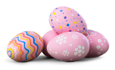 Easter eggs painted in different colors