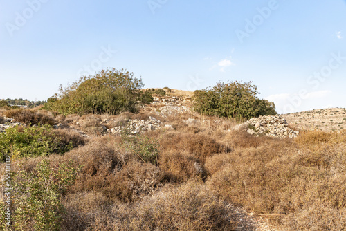 The hill  in the territory of ancient Jotapata city, was located during the Roman Empire ancient Jotapata, in Tel Yodfat National park, in northern Israel photo